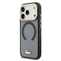 Lacoste Lacoste iPhone 17 Pro/iPhone 18 Pro Coque arrière MagSafe Finition transparente et dépolie Bord doré - Noir
