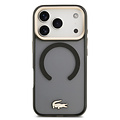 Lacoste Lacoste iPhone 17 Pro/iPhone 18 Pro Coque arrière MagSafe Finition transparente et dépolie Bord doré - Noir