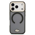 Lacoste Lacoste iPhone 17 Pro/iPhone 18 Pro Handyhülle MagSafe Transparente Ausführung mit mattierter Oberfläche Goldfarbener Rand - Schwarz