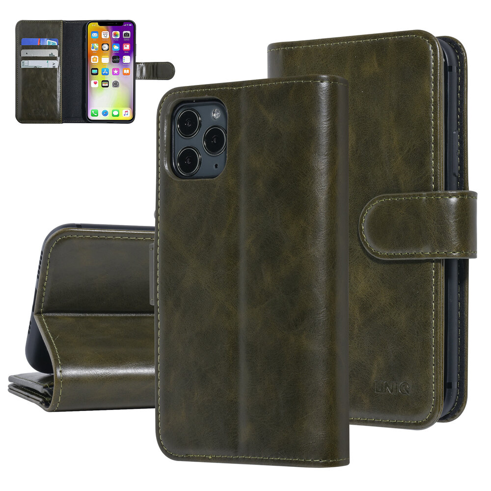 UNIQ Accessory UNIQ Accessory Book type housse iPhone 11 Pro - Porte-cartes - Fermeture magnétique - Vert foncé UNIQ Accessory UNIQ Accessory Book type housse iPhone 11 Pro - Porte-cartes - Fermeture magnétique - Vert foncé
