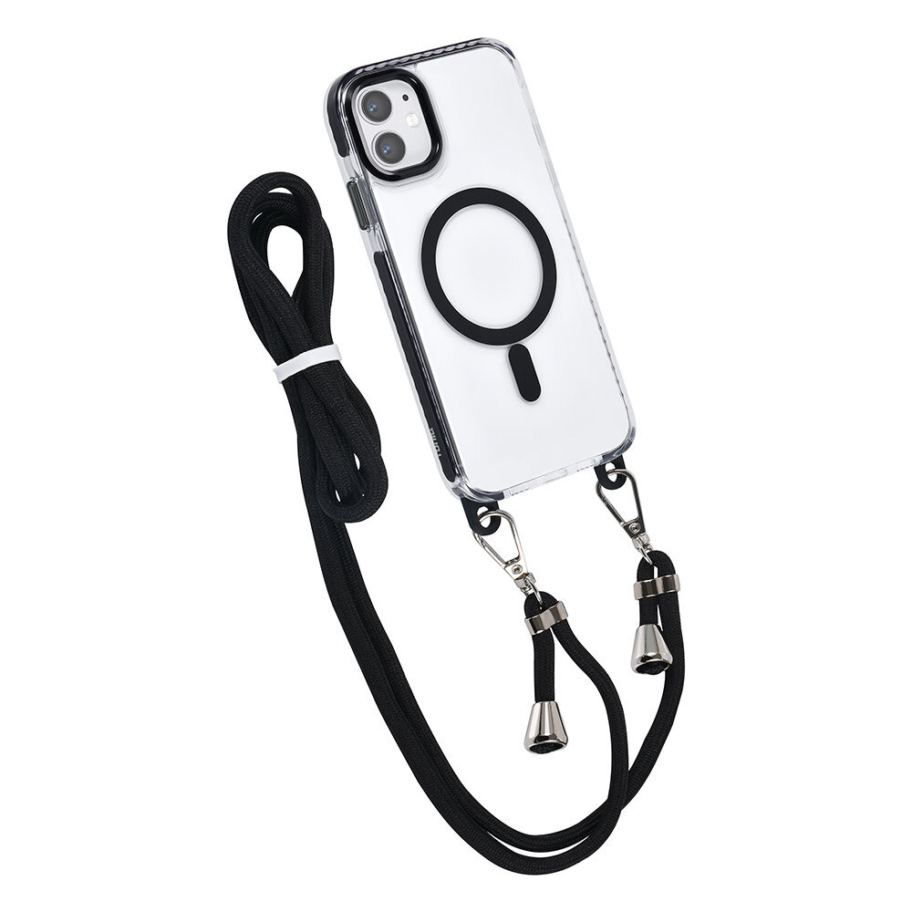 TUNIQ TUNIQ iPhone 11 Backcover hoesje neck cord - magsafe - Zwart TUNIQ TUNIQ iPhone 11 Backcover hoesje neck cord - magsafe - Zwart