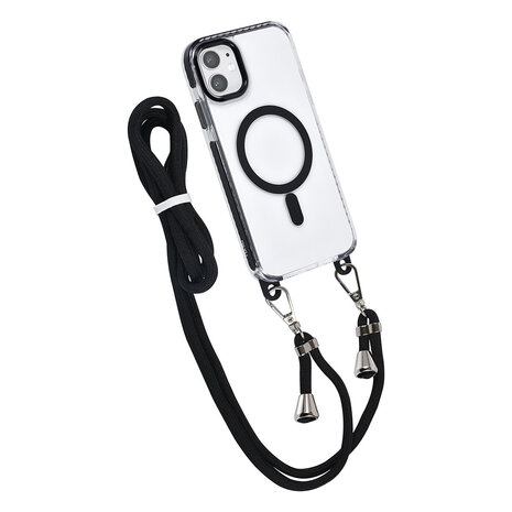 TUNIQ TUNIQ iPhone 11 Backcover hoesje neck cord - magsafe - Zwart TUNIQ TUNIQ iPhone 11 Backcover hoesje neck cord - magsafe - Zwart