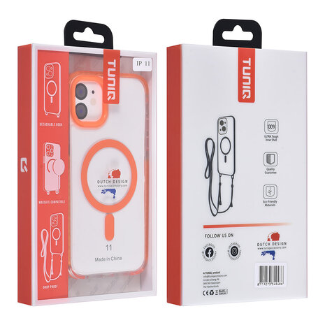 TUNIQ TUNIQ iPhone 11 Backcover hoesje neck cord - magsafe - Oranje TUNIQ TUNIQ iPhone 11 Backcover hoesje neck cord - magsafe - Oranje