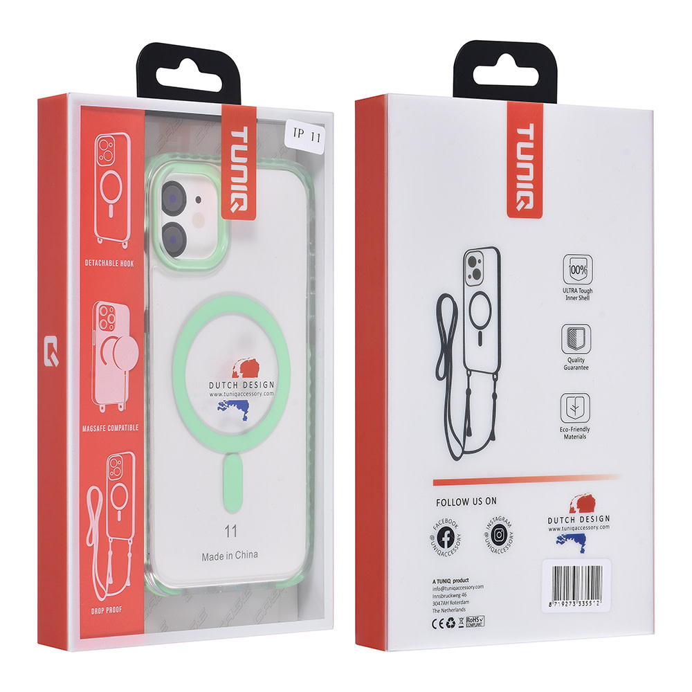 TUNIQ TUNIQ iPhone 11 Backcover hoesje neck cord - magsafe - Groen, foto 5 van 5
