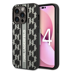 Karl Lagerfeld iPhone 14 Pro Back-Cover hul - Monogram Stripe - Grau