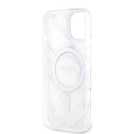 Guess Guess iPhone 13 Back cover coque Magsafe IML marble - Blanc Guess Guess iPhone 13 Back cover coque Magsafe IML marble - Blanc