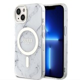 Guess Guess iPhone 13 Back-Cover hul - Magsafe IML marble - Weiß Guess Guess iPhone 13 Back-Cover hul - Magsafe IML marble - Weiß