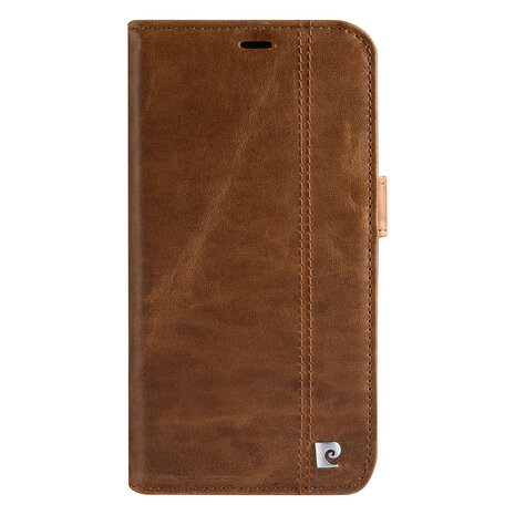 Pierre Cardin Pierre Cardin iPhone 13 Pro Max Book type housse - Porte-cartes pour 3 cartes - Fermeture magnétique - Marron