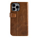 Pierre Cardin Pierre Cardin iPhone 13 Pro Max Book type housse - Porte-cartes pour 3 cartes - Fermeture magnétique - Marron