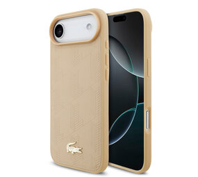 Lacoste Lacoste iPhone 17 Air Back cover coque - MagSafe - Monogramme Print With Gold Logo - Beige