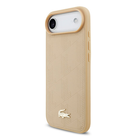 Lacoste Lacoste iPhone 17 Air Back cover coque - MagSafe - Monogramme Print With Gold Logo - Beige