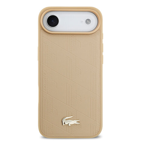 Lacoste Lacoste iPhone 17 Air Back-Cover hul - MagSafe - Monogramme Print With Gold Logo - Beige Lacoste Lacoste iPhone 17 Air Back-Cover hul - MagSafe - Monogramme Print With Gold Logo - Beige