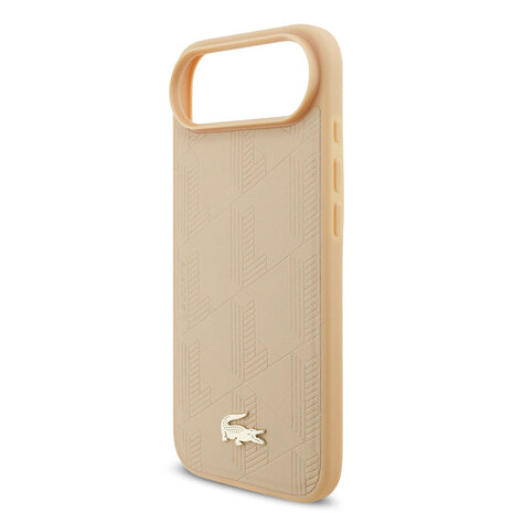 Lacoste Lacoste iPhone 17 Air Back cover coque - MagSafe - Monogramme Print With Gold Logo - Beige