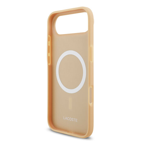 Lacoste Lacoste iPhone 17 Air Backcover hoesje - MagSafe - Monogramme Print With Gold Logo - Beige