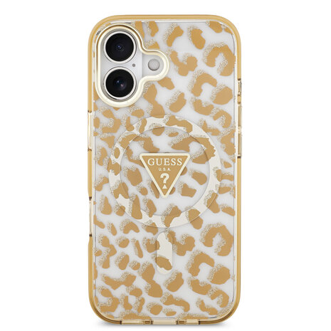 Guess Guess iPhone 17 Back cover coque - Magsafe - Leopard Glitter Edition - Marron Guess Guess iPhone 17 Back cover coque - Magsafe - Leopard Glitter Edition - Marron