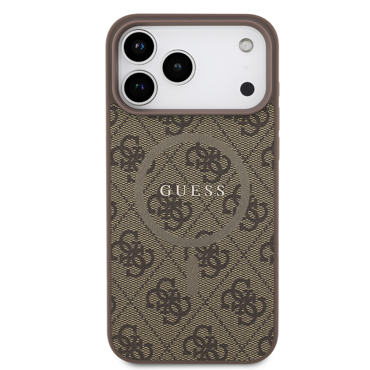 Guess Guess iPhone 17 Pro Max Backcover hoesje - Magsafe PU Leather - 4G Classic Logo - Bruin, foto 3 van 6