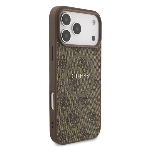 Guess Guess iPhone 17 Pro Max Back cover case - Magsafe PU Leather - 4G Classic Logo - Brown