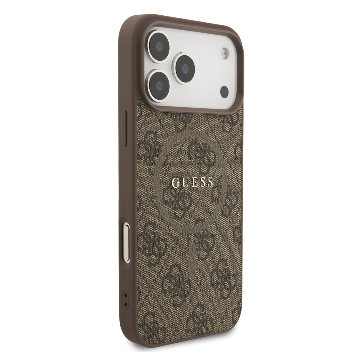 Guess Guess iPhone 17 Pro Max Backcover hoesje - Magsafe PU Leather - 4G Classic Logo - Bruin, foto 4 van 6