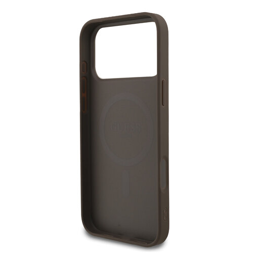 Guess Guess iPhone 17 Pro Max Back cover coque - Magsafe PU Leather - 4G Classic Logo - Marron