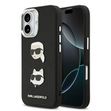 Karl Lagerfeld Karl Lagerfeld iPhone 17 Backcover hoesje - FW Grained - K&C Heads Pins - Zwart