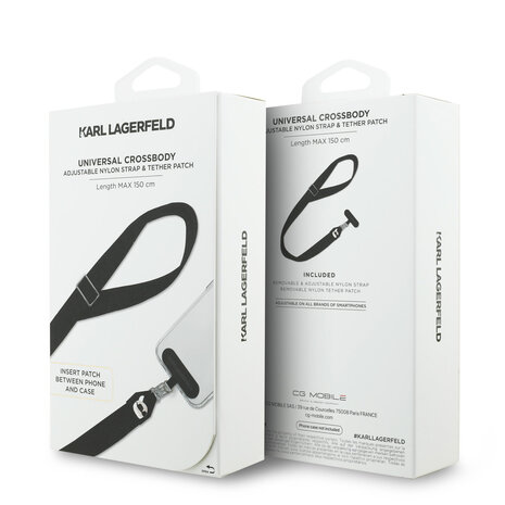Karl Lagerfeld Karl Lagerfeld Universal Crossbody Strap - Karl Patch - Noir