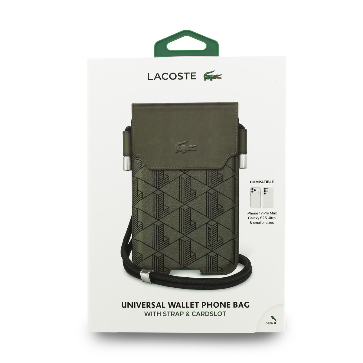 Lacoste Lacoste Universal Crossbody Phone Pouch - Petit Pique - Groen, foto 4 van 4