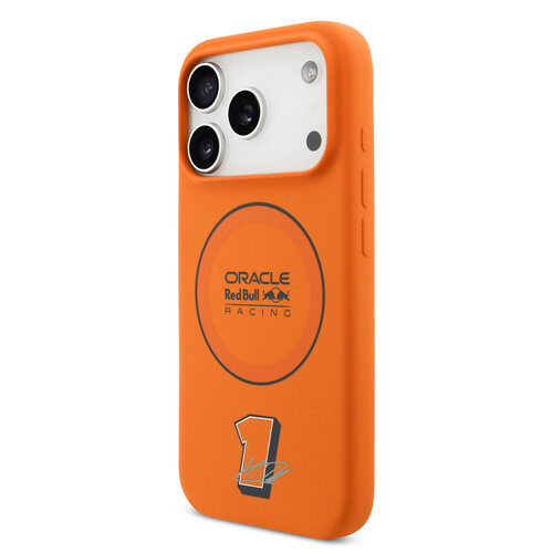 Red Bull Racing Red Bull Racing iPhone 17 Pro/iPhone 18 Pro Coque arrière MagSafe Silicone liquide Anneau noir - Orange