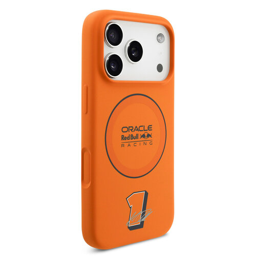 Red Bull Racing Red Bull Racing iPhone 17 Pro/iPhone 18 Pro Coque arrière MagSafe Silicone liquide Anneau noir - Orange