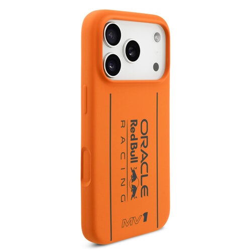 Red Bull Racing Red Bull Racing iPhone 17 Pro/iPhone 18 Pro Coque arrière MagSafe Silicone liquide Grand logo vertical - Orange