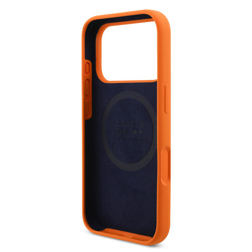 Red Bull Racing Red Bull Racing iPhone 17 Pro/iPhone 18 Pro Coque arrière MagSafe Silicone liquide Grand logo vertical - Orange
