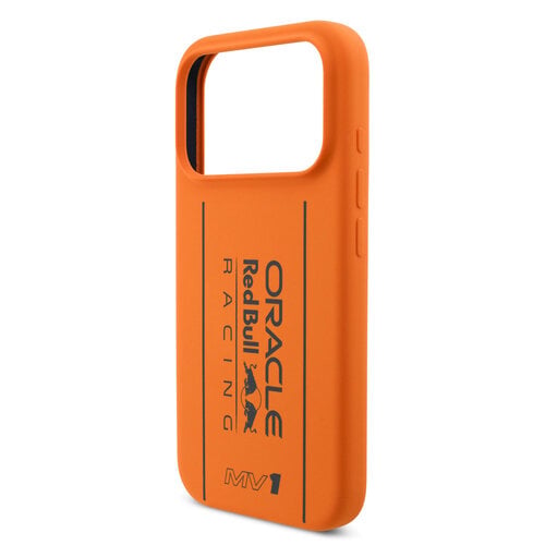 Red Bull Racing Red Bull Racing iPhone 17 Pro/iPhone 18 Pro Coque arrière MagSafe Silicone liquide Grand logo vertical - Orange