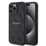 Guess Guess iPhone 15 Pro Max Back cover case - Magsafe PU Leather - 4G Classic Logo - Black