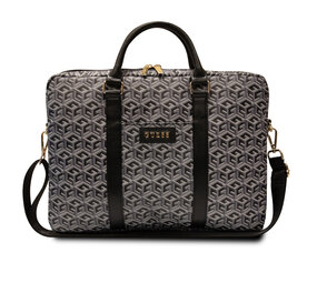 Guess Guess 16 Inch PU Leather Laptop and Tablet Bag - G-Cube Stripes - Noir