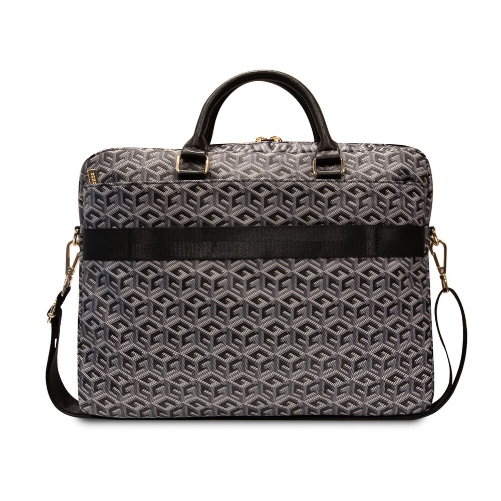 Guess Guess 16 Inch PU Leather Laptop and Tablet Bag - G-Cube Stripes - Noir Guess Guess 16 Inch PU Leather Laptop and Tablet Bag - G-Cube Stripes - Noir
