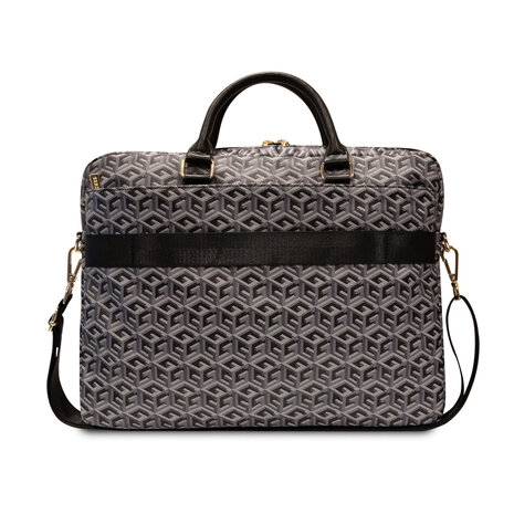 Guess Guess 16 Inch PU Leather Laptop and Tablet Bag - G-Cube Stripes - Noir Guess Guess 16 Inch PU Leather Laptop and Tablet Bag - G-Cube Stripes - Noir