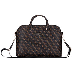 Guess 15 Inch PU Leather Laptop and Tablet Bag - New 4G - Black