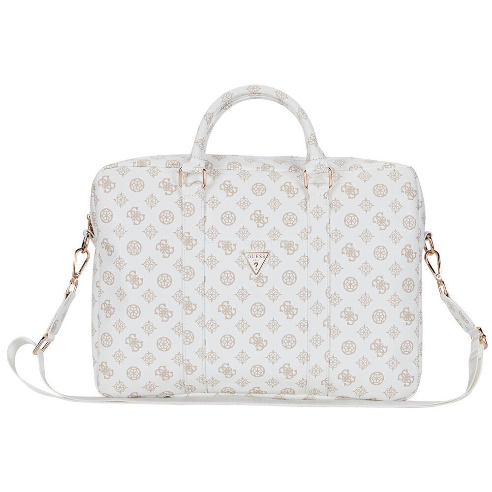 Guess Guess 16 Inch PU Leather Laptop and Tablet Bag - 4G Peony - Blanc Guess Guess 16 Inch PU Leather Laptop and Tablet Bag - 4G Peony - Blanc