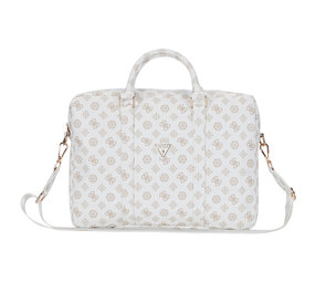 Guess Guess 16 Inch PU Leather Laptop and Tablet Bag - 4G Peony - Blanc