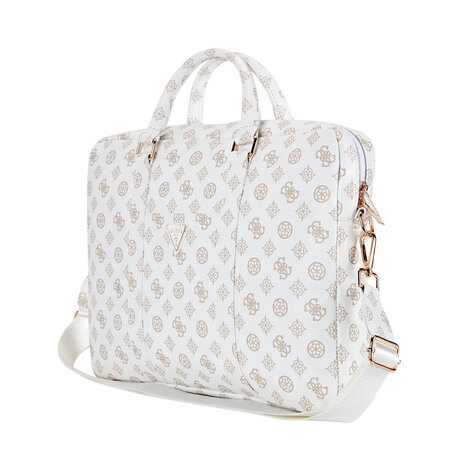 Guess Guess 16 Inch PU Leather Laptop and Tablet Bag - 4G Peony - Blanc Guess Guess 16 Inch PU Leather Laptop and Tablet Bag - 4G Peony - Blanc