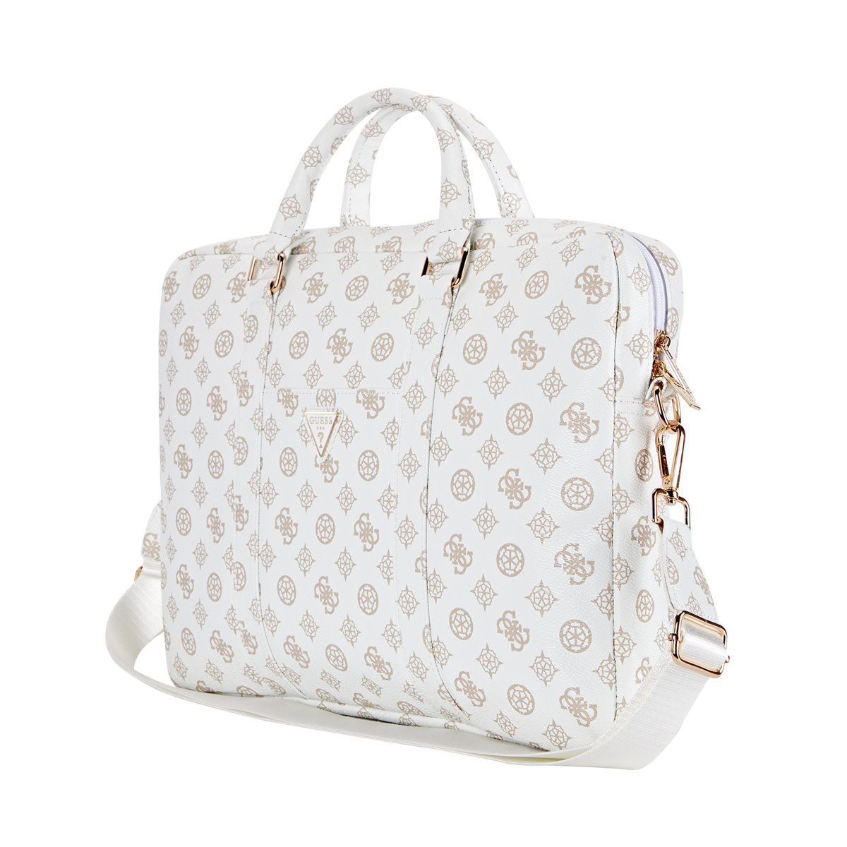 Guess Guess 16 Inch PU Leather Laptop and Tablet Bag - 4G Peony - Wit