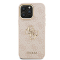 Guess Guess iPhone 16 Pro Max Back-Cover hul - 4G - Big Metal Logo - Gold Edge - Rosa