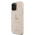 Guess Guess iPhone 16 Pro Max Back cover coque - 4G - Big Metal Logo - Gold Edge - Rose