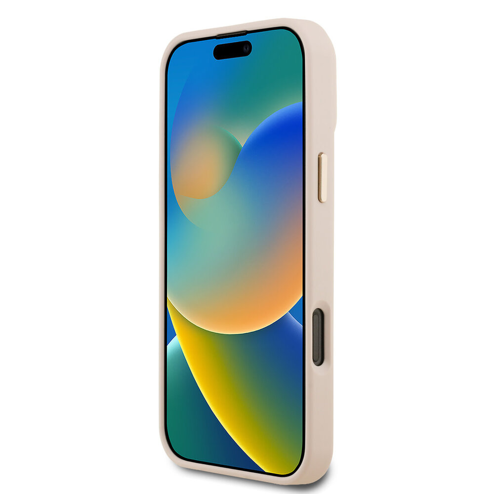 Guess Guess iPhone 16 Pro Max Back-Cover hul - 4G - Big Metal Logo - Gold Edge - Rosa