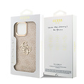 Guess Guess iPhone 16 Pro Max Back cover coque - 4G - Big Metal Logo - Gold Edge - Rose