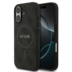 Guess iPhone 17 Back cover coque - Magsafe PU Leather - 4G Classic Logo - Noir