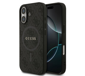 Guess Guess iPhone 17 Back cover case - Magsafe PU Leather - 4G Classic Logo - Black Guess Guess iPhone 17 Back cover case - Magsafe PU Leather - 4G Classic Logo - Black