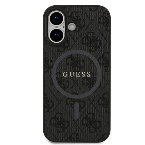Guess Guess iPhone 17 Back-Cover hul - Magsafe PU Leather - 4G Classic Logo - Schwarz