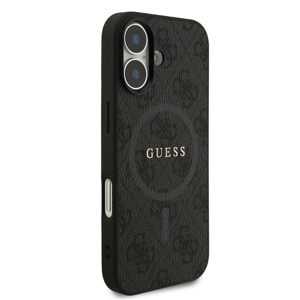 Guess Guess iPhone 17 Back cover case - Magsafe PU Leather - 4G Classic Logo - Black