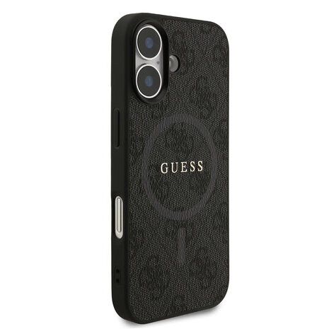 Guess Guess iPhone 17 Back-Cover hul - Magsafe PU Leather - 4G Classic Logo - Schwarz