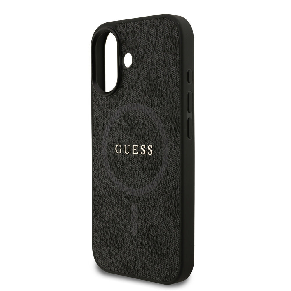 Guess Guess iPhone 17 Back-Cover hul - Magsafe PU Leather - 4G Classic Logo - Schwarz